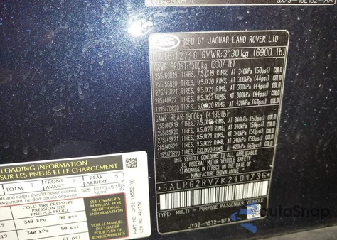 2019 Land Rover Discovery Se из США, поврежденный, VIN SALRG2RV7K2401736